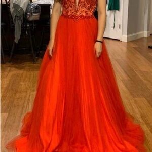 Mac Duggal Vibrant Red Prom Dress